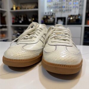 adidas samba Cream snake and Tan Sneakers